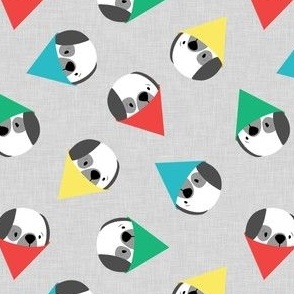 Dog Ice Cream - Dog cone of shame - cute dog fabric - multi on grey - LAD22