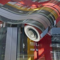 looking down the Elevator Shaft, Pompidou Center, Paris - 3