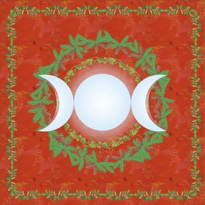 Yule Triple Moon in Red