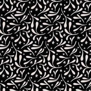 Black and White Nature Pattern - Small Scale Ditsy