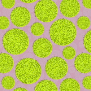 green and artichoke pink Pomifera Layers - 2x