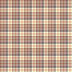 Autumn Cream & Brown plaid 25, quilting size