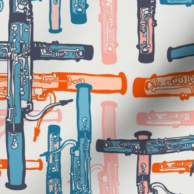 Colourful vintage bassoons woodwind