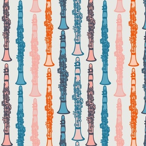 colourful vintage clarinets 