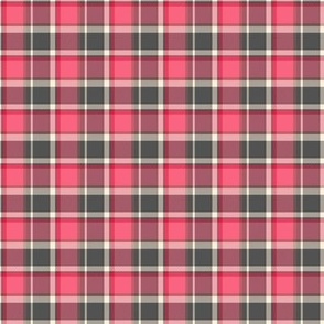 Charcoal, Cream & Red plaid 40, quilting size