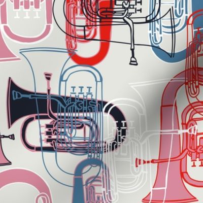 Colourful vintage tuba basses