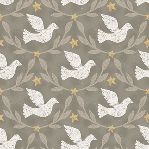 Christmas Doves in Neutral Colors - Large Scale