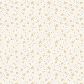 Stamped Random Stars in Gold on Off White - Small Scale
