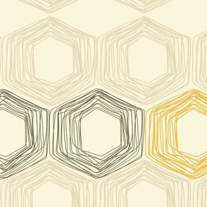 Abstract Lines Honeycombs Bee Hives Large