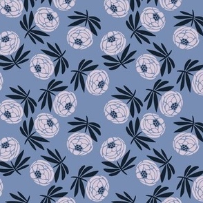 Evelyn Floral - dusty blue