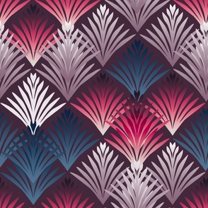 20ies Art Deco Retro Vintage Floral Geometric Purple Plum Elegance background