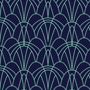 Modern Art Deco Blue Geometric