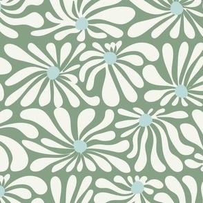 Large groovy daisy chain - pastel sage green