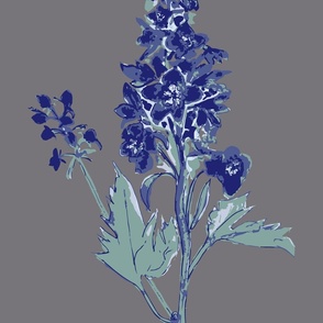 Blue Delphinium Watercolour.