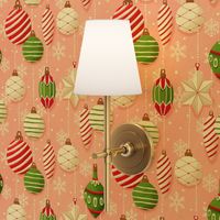 Vintage Christmas ornaments - blush pink Christmas xmas fabric small scale