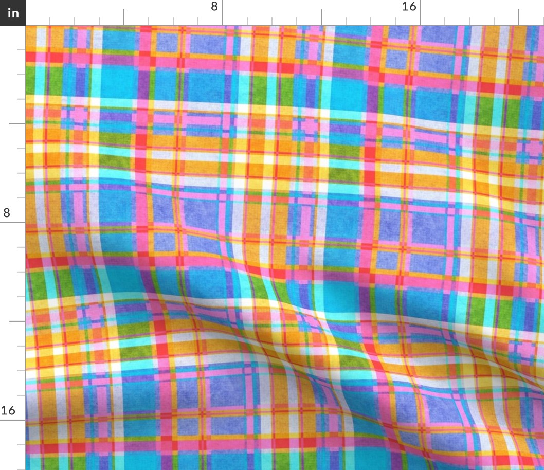 Happy Picnic Plaid in Blue, Pink, Purple and Orange
