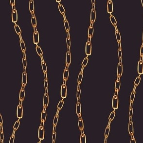 Vertical Gold Chains on Black