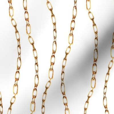 Vertical Gold Chains on White