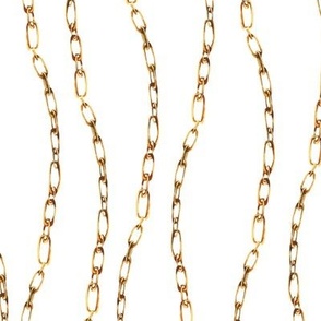 Vertical Gold Chains on White