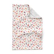 Rudolph Reindeer Christmas Fabric Snow White Small 