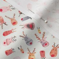 Rudolph Reindeer Christmas Fabric Snow White Micro