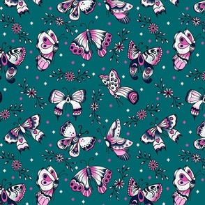 Butterfly Ball on Teal