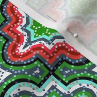 Large Scale Christmas Chevron Jigsaw Red White and Green