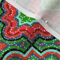 Large Scale Christmas Chevron Jigsaw Red and Green