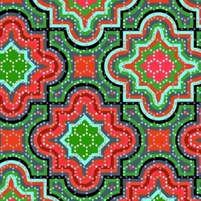 Large Scale Christmas Chevron Jigsaw Red and Green