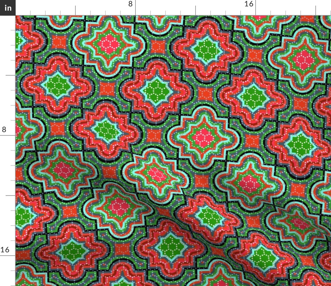 Large Scale Christmas Chevron Jigsaw Red and Green