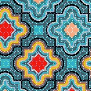 Large Scale Sunshine and Shadow Turquoise Chevron Jigsaw