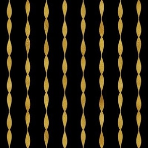 Wavy Shimmery Gold Stripes on Black