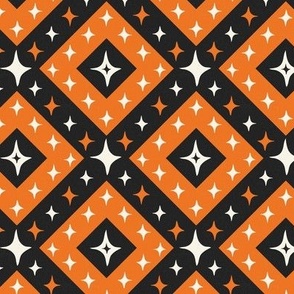 Enchantment  - Retro Stars Black Orange Ivory Regular Scale Solid