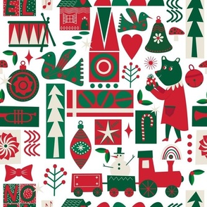 Christmas / red and green / holiday / medium