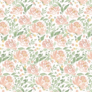 Large Size Florals in Blush, Watercolor, 