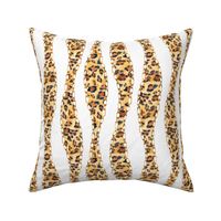 Fashion Leopard Texture with Gold Chains on White