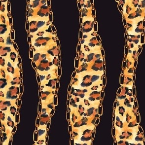 Fashion Leopard Texture with Gold Chains