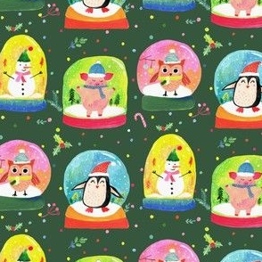 Mini micro_snowglobe-winter-animals_green-christmas