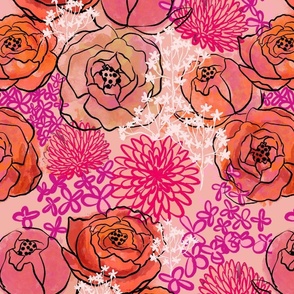 Maximalist floral pink