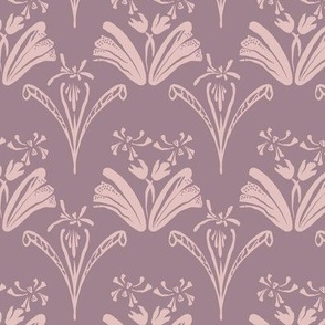 Abstract Tulip Damask 003 - Monochrome Pinks