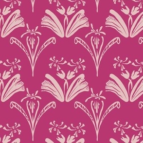 Abstract Tulip Damask 003 - Vibrant Pink