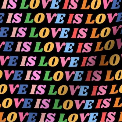 Medium - loveislove - black - love is love - pride type rainbow font typeface - words - lgbt lgbtq 