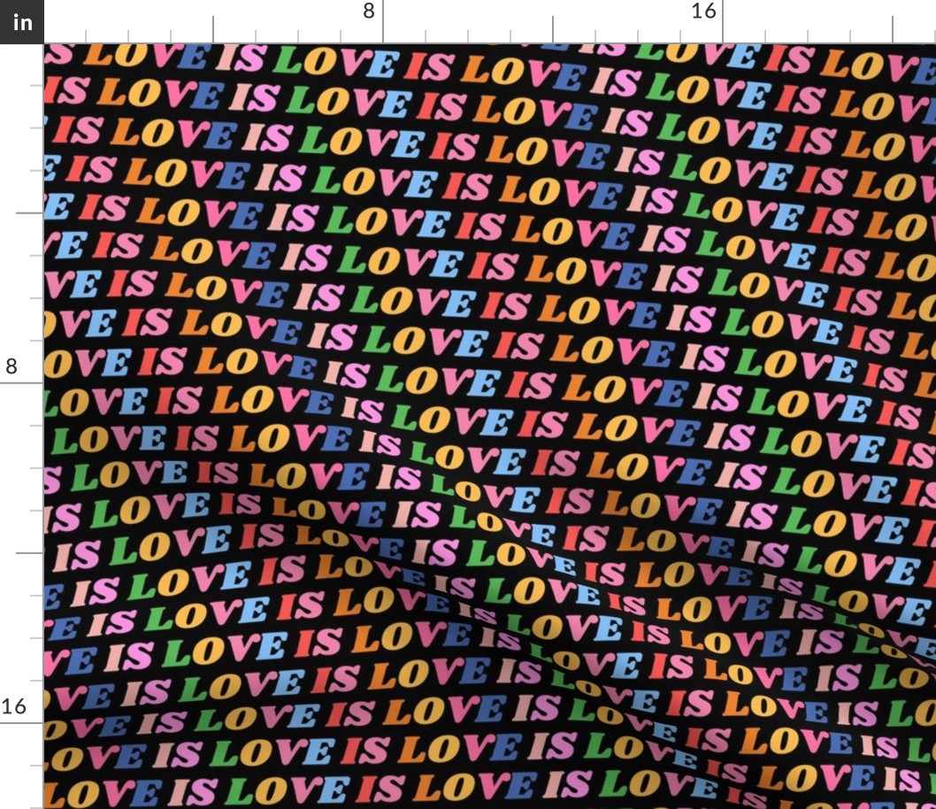 Medium - loveislove - black - love is love - pride type rainbow font typeface - words - lgbt lgbtq 