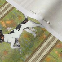 Smooth Coated Jack Russell Terrier in Wildflower Field Stripe