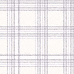 Crossover Plaid small: Cream & Violet Purple Linear Plaid