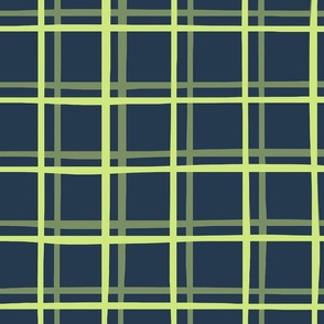 Art Nouveau Grid - green lines, art nouveau stripes 