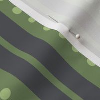 Tropical Stripes - tiare, tropical, green stripes, green dots 