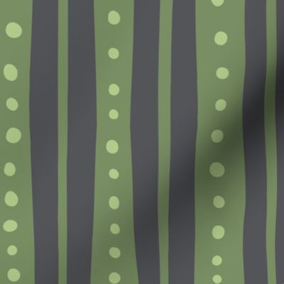 Tropical Stripes - tiare, tropical, green stripes, green dots 