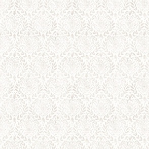 (SMALL) Distressed Beige-Grey Damask Leaves
