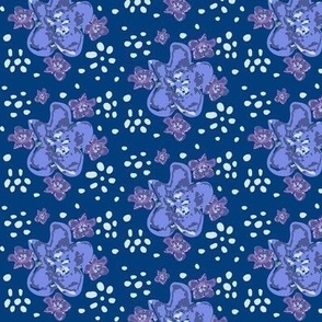 Delphinium Forest Coordinate - Ditsy Mauve And Soft Blue.